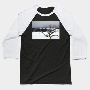 A snowstorm on a mountainside in Australia Baseball T-Shirt